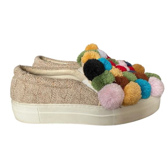 Joshua Sanders Pom Pom Slip On Sneakers Tan size 36 size 6 US - Picture 2 of 10